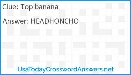 Top banana Answer