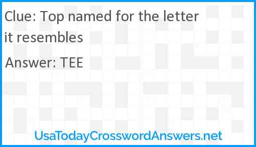 Top named for the letter it resembles Answer