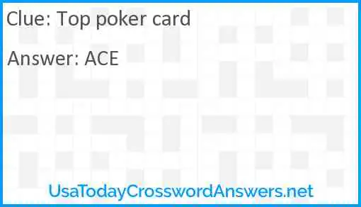 Top poker card Answer