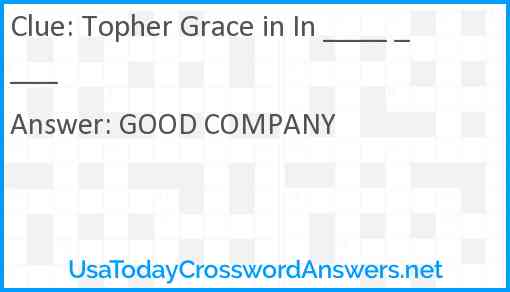 Topher Grace in In ____ ____ Answer