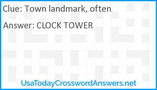 Town landmark, often Answer