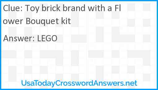 Toy brick brand with a Flower Bouquet kit Answer