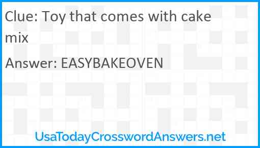 Toy that comes with cake mix Answer
