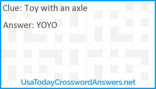 Toy with an axle Answer