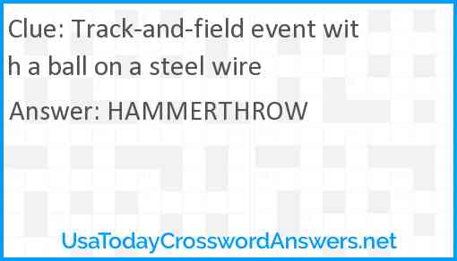 Track-and-field event with a ball on a steel wire Answer