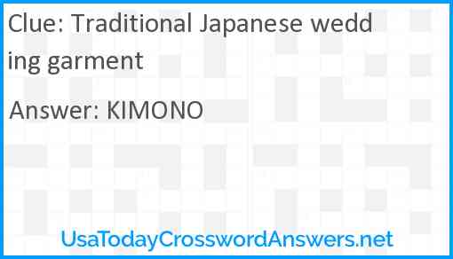 Traditional Japanese wedding garment Answer