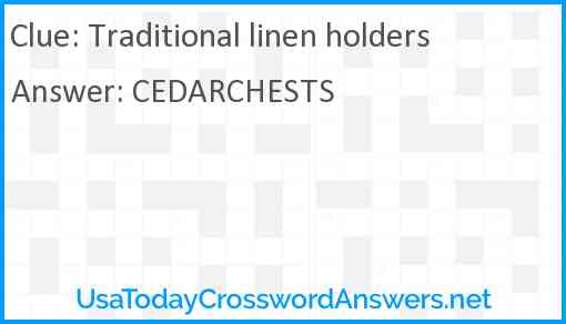 Traditional linen holders Answer