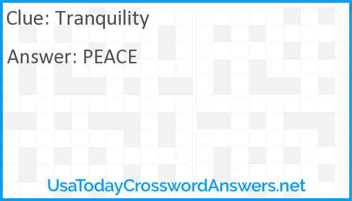 Tranquility Answer