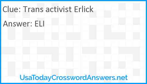 Trans activist Erlick Answer
