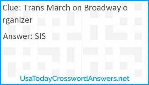 Trans March on Broadway organizer Answer