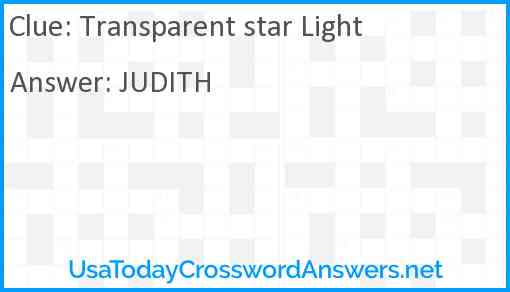 Transparent star Light Answer