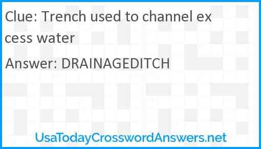 Trench used to channel excess water Answer