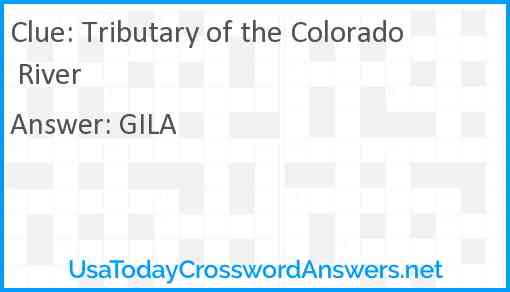 Tributary of the Colorado River Answer