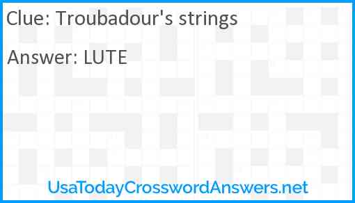 Troubadour's strings Answer