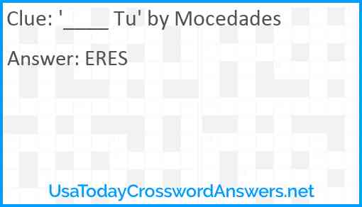 '____ Tu' by Mocedades Answer