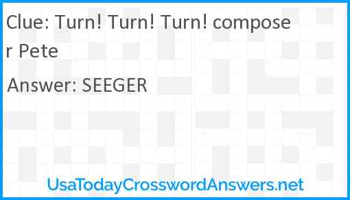 Turn! Turn! Turn! composer Pete Answer