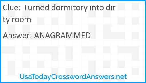 Turned dormitory into dirty room Answer