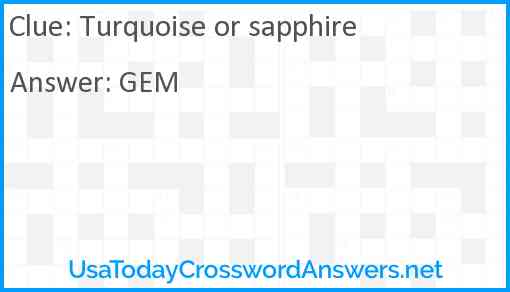 Turquoise or sapphire Answer
