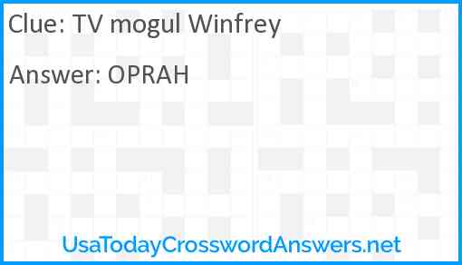 TV mogul Winfrey Answer