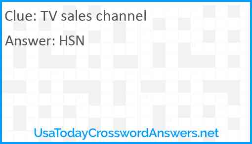 TV sales channel Answer
