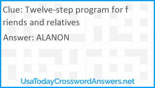 Twelve-step program for friends and relatives Answer