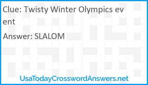 Twisty Winter Olympics event Answer
