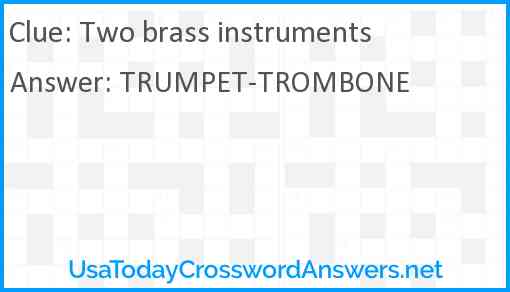 Two brass instruments Answer