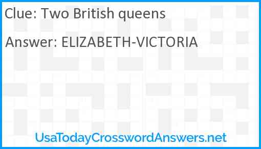 Two British queens Answer