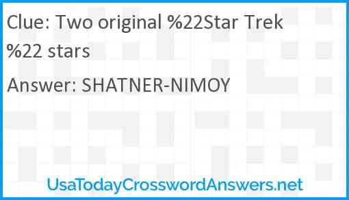 Two original %22Star Trek%22 stars Answer
