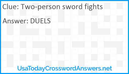 Two-person sword fights Answer