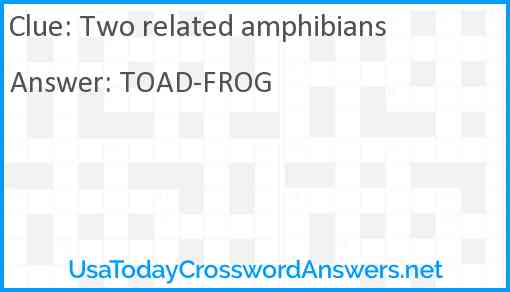 Two related amphibians Answer