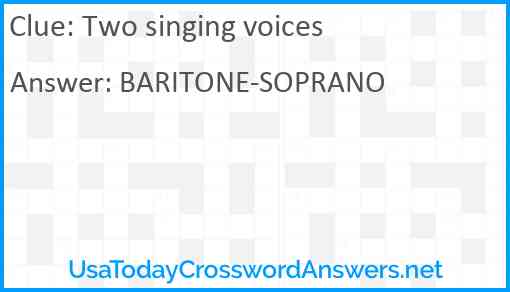 Two singing voices Answer