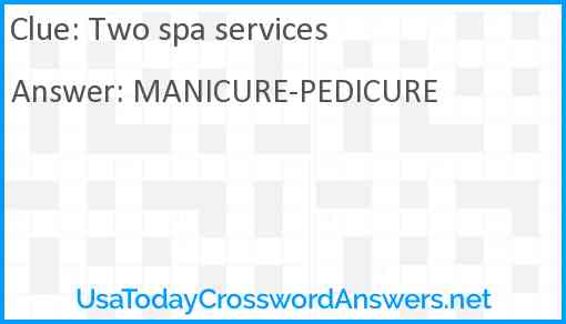 Two spa services Answer