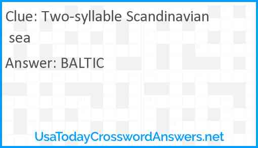 Two-syllable Scandinavian sea Answer