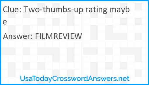 Two-thumbs-up rating maybe Answer
