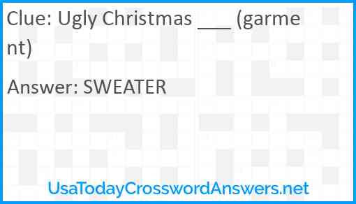 Ugly Christmas ___ (garment) Answer