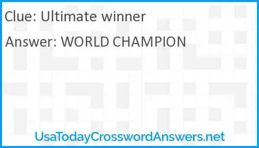 Ultimate winner Answer