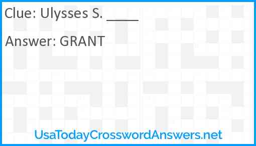 Ulysses S. ____ Answer