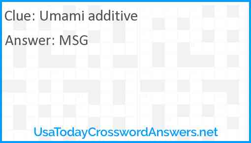 Umami additive Answer