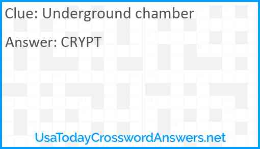 Underground chamber Answer