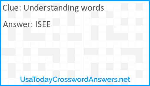 Understanding words Answer