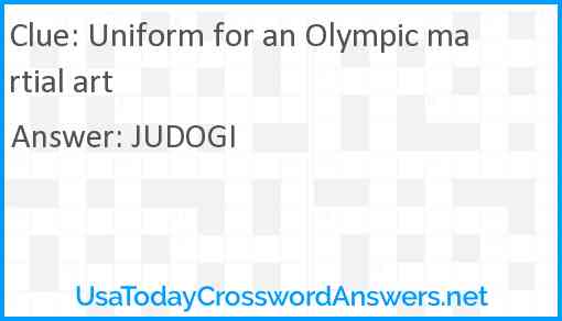 Uniform for an Olympic martial art Answer