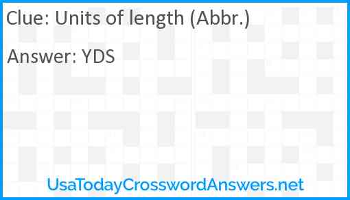 Units of length (Abbr.) Answer