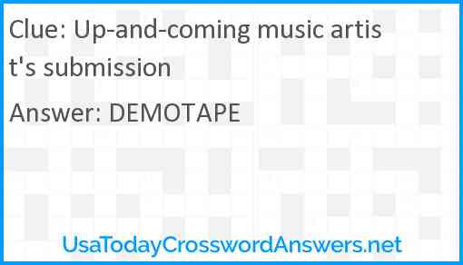 Up-and-coming music artist's submission Answer