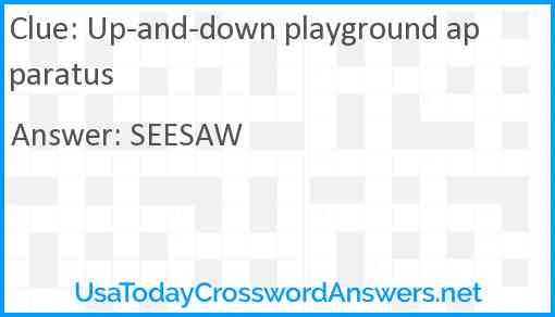 Up-and-down playground apparatus Answer