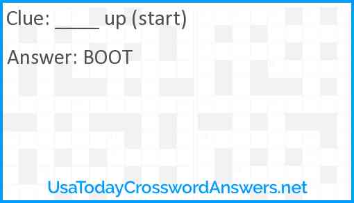 ____ up (start) Answer
