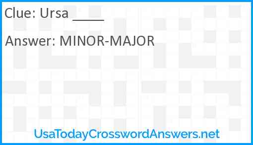 Ursa ____ Answer