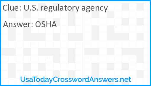 U.S. regulatory agency Answer