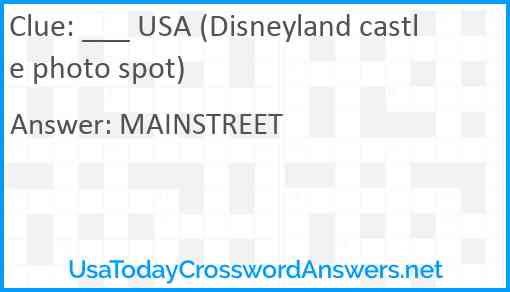 ___ USA (Disneyland castle photo spot) Answer