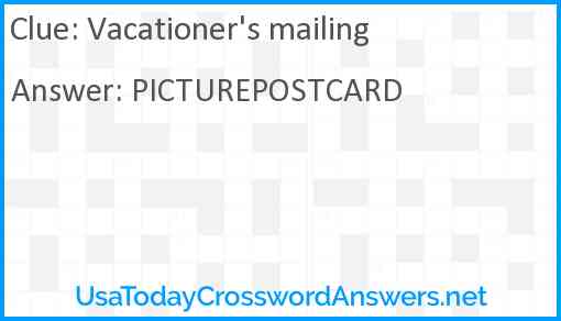 Vacationer's mailing Answer